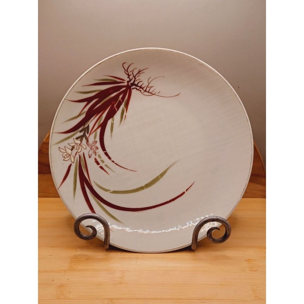 Vintage Japanese "Bamboo, Flower Blossoms" Fine China 10" Set of 3 Plates